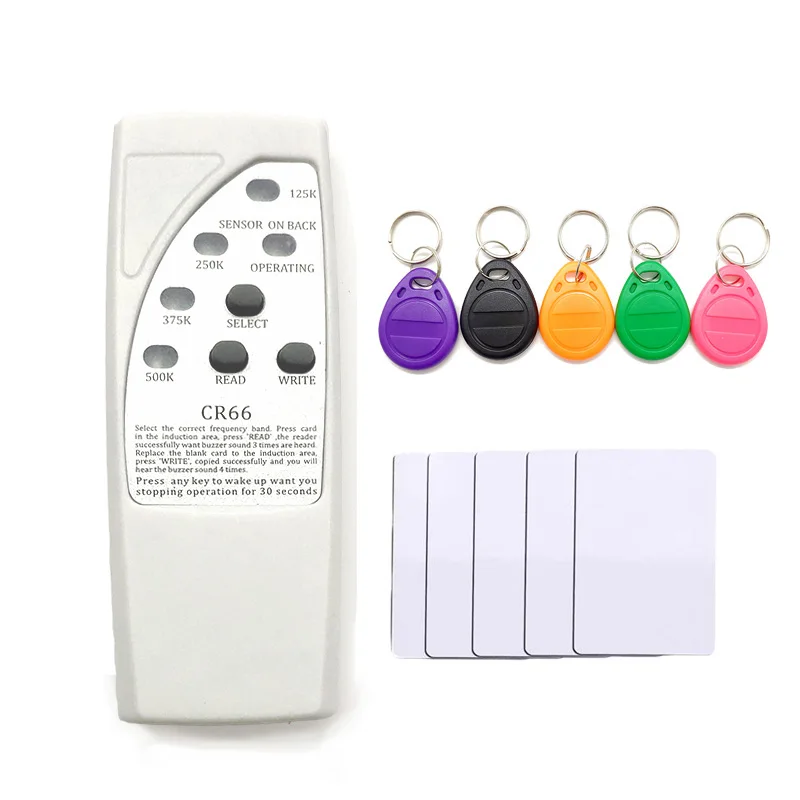 Handheld RFID Card Reader Writer 125KHz Copier Cloner Duplicator ID Tags   EM4305 T5577 RFID Tag Key Card Keyfob