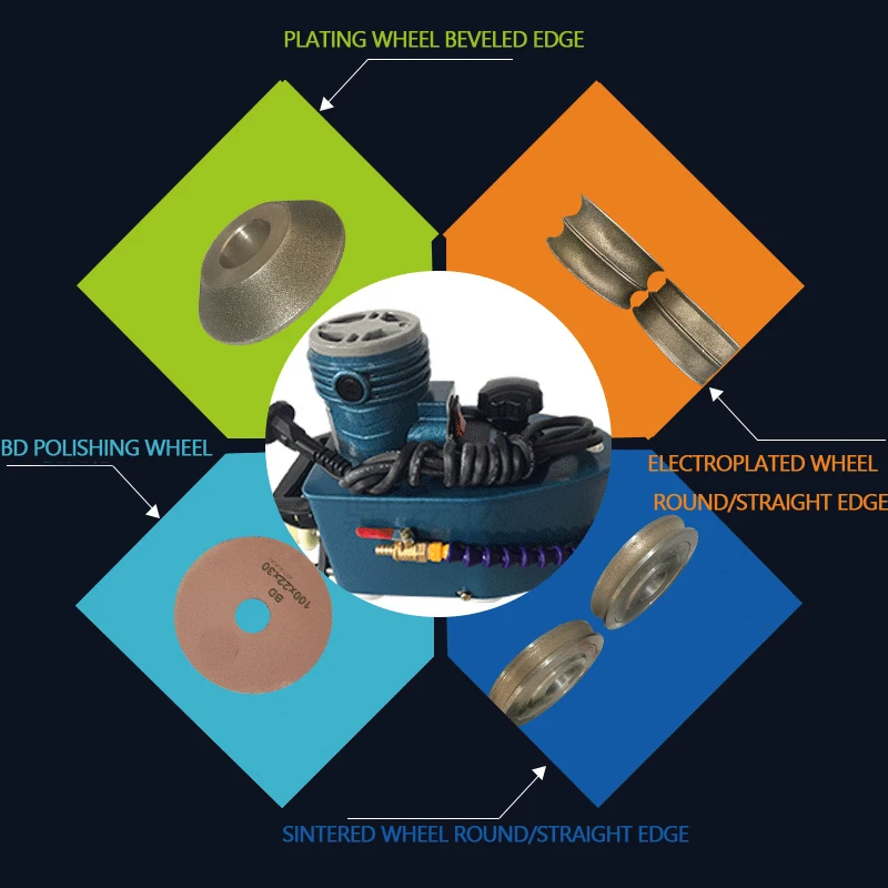 Small Portable Glass Edging Machine Grinding Straight Edge Round Edge Tile Acrylic Crystal And Plexiglass