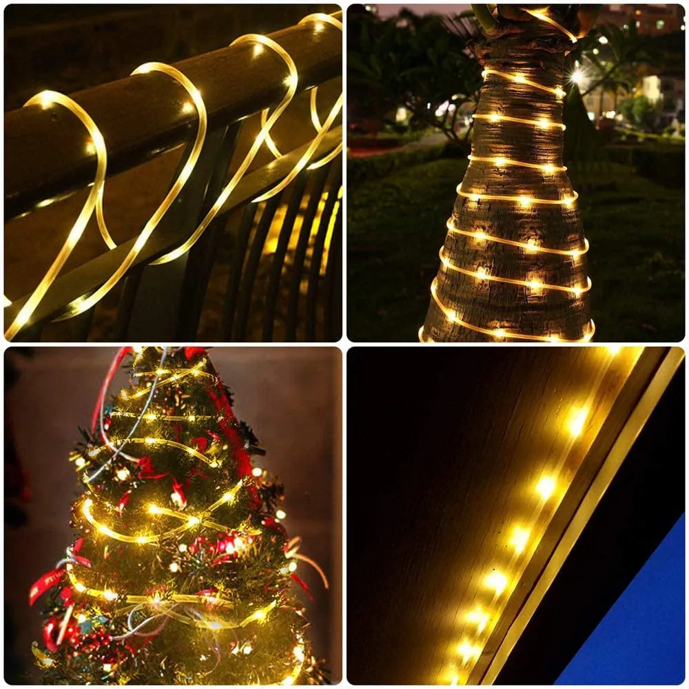 10/20/30m led à prova dwaterproof água corda luzes 8 modos de baixa tensão led corda tubo luzes da corda para a festa de natal jardim pátio quintal caminho