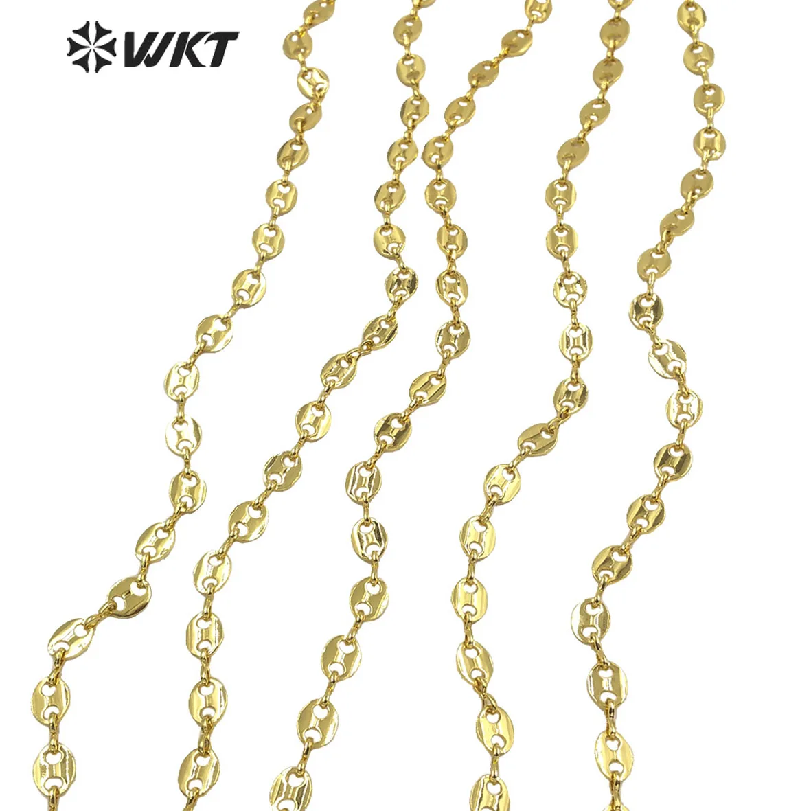 WT-BC158 Wholesale 18K Gold Electroplated Resist Tarnishable Big Punk Style Metal Chain For Jewelry Necklace Making