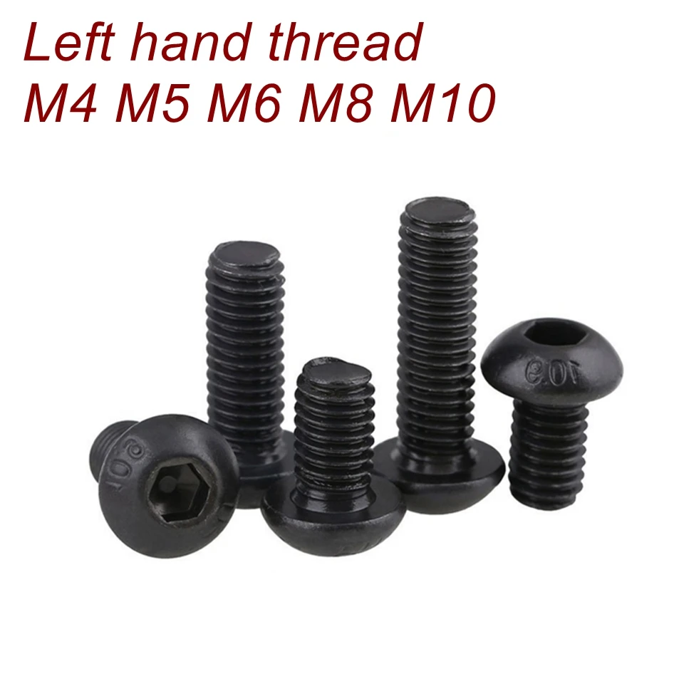 Left hand thread screws  M4 M5 M6 M8 M10 M12 Grade10.9 ISO7380 Hex socket button head cap screw