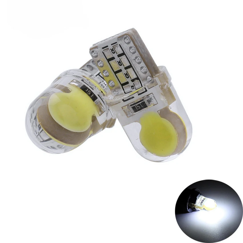 2 pz/lotto Silicone T10 LED lampadina SMD LED luci per auto lampadina luci interne Super luminose targa Dome Map Door Light