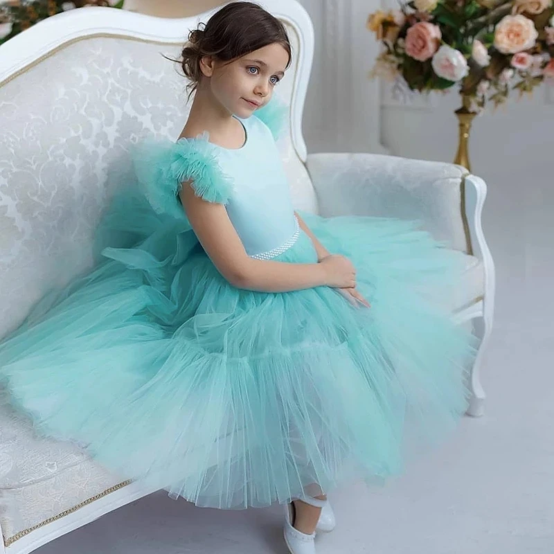 New Princess Party Tutu Flower Girl Dresses 1 2 3 4 5 Years Birthday Kids Clothes Christmas Birthday Wedding Baby Baptis Costume