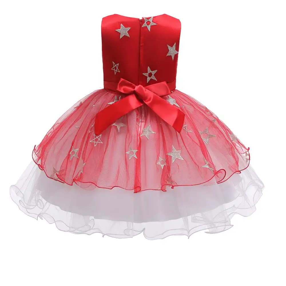 Robe de mariée sans manches pour enfants, tenue de princesse pour filles, motif de fleurs, jupe de bol, blanc, rouge, noir, # Halloween BH-2010