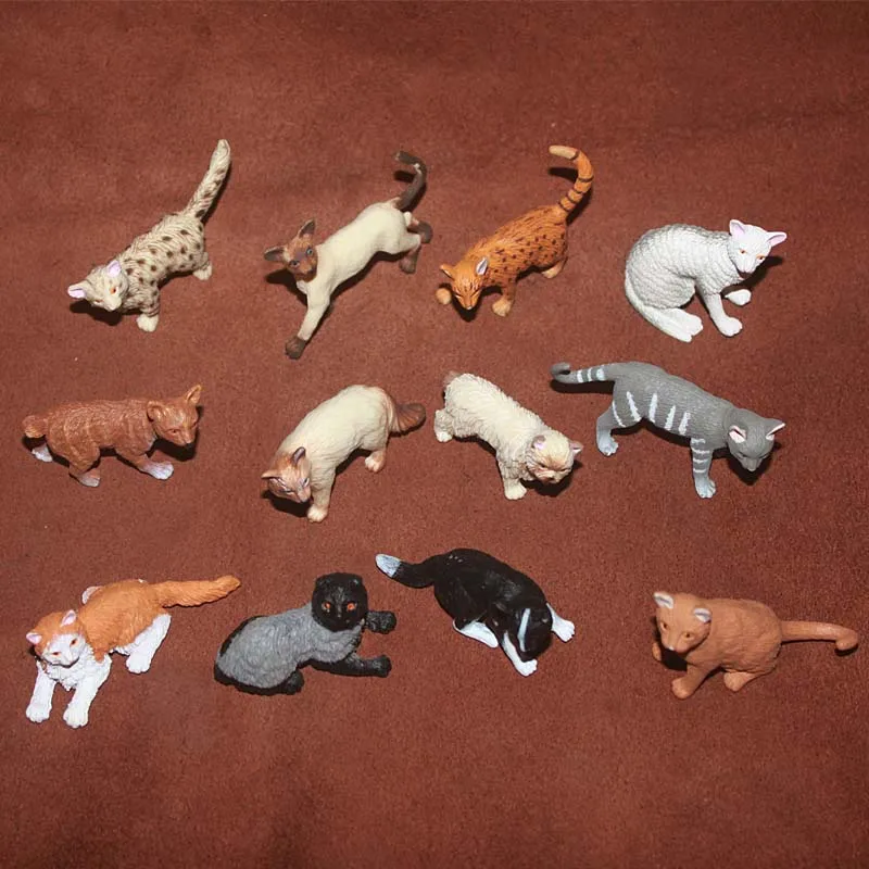 Figurines d'animaux de compagnie en forme de petits chats, Miniatures égyptien, turque, Angora, Abyssinian, jouets