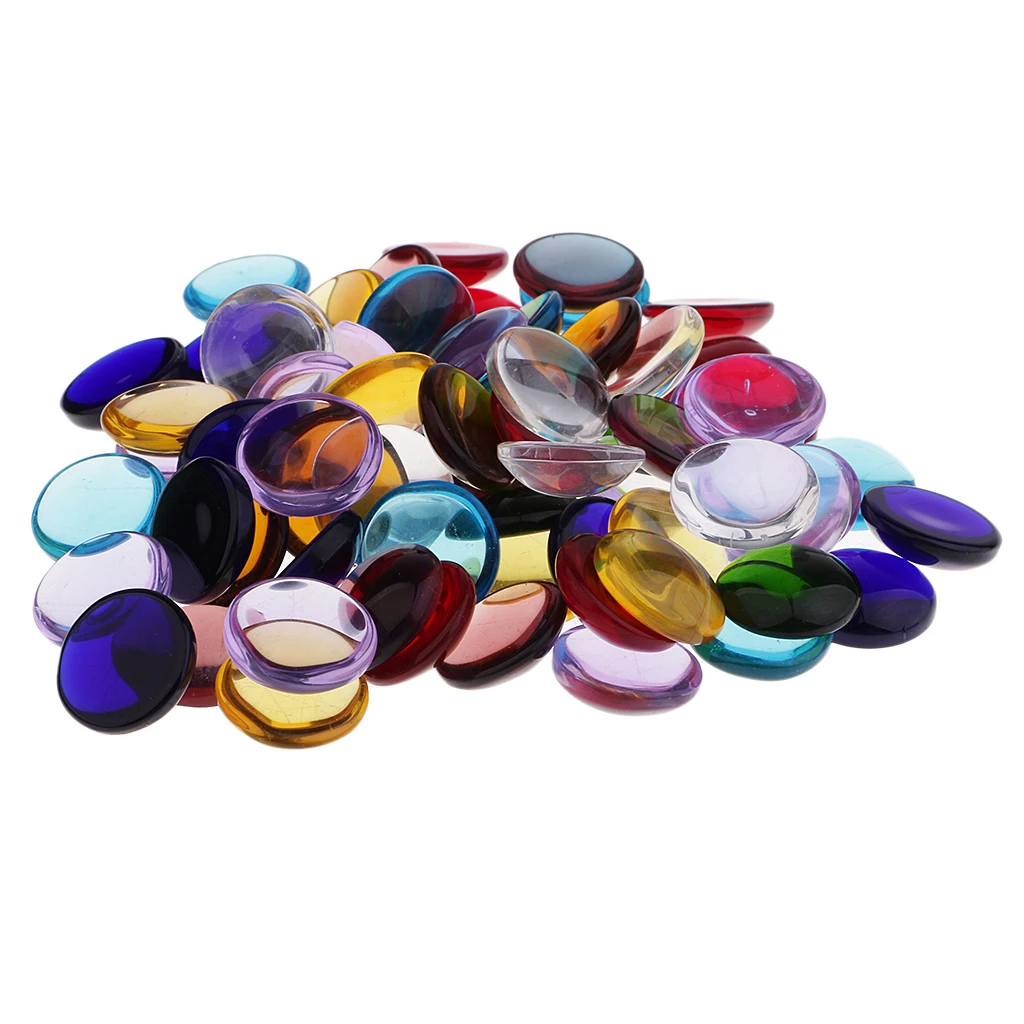 Multiple Color Flat Marbles, Stone Centerpieces, Decorative Beads, Glass Gems,