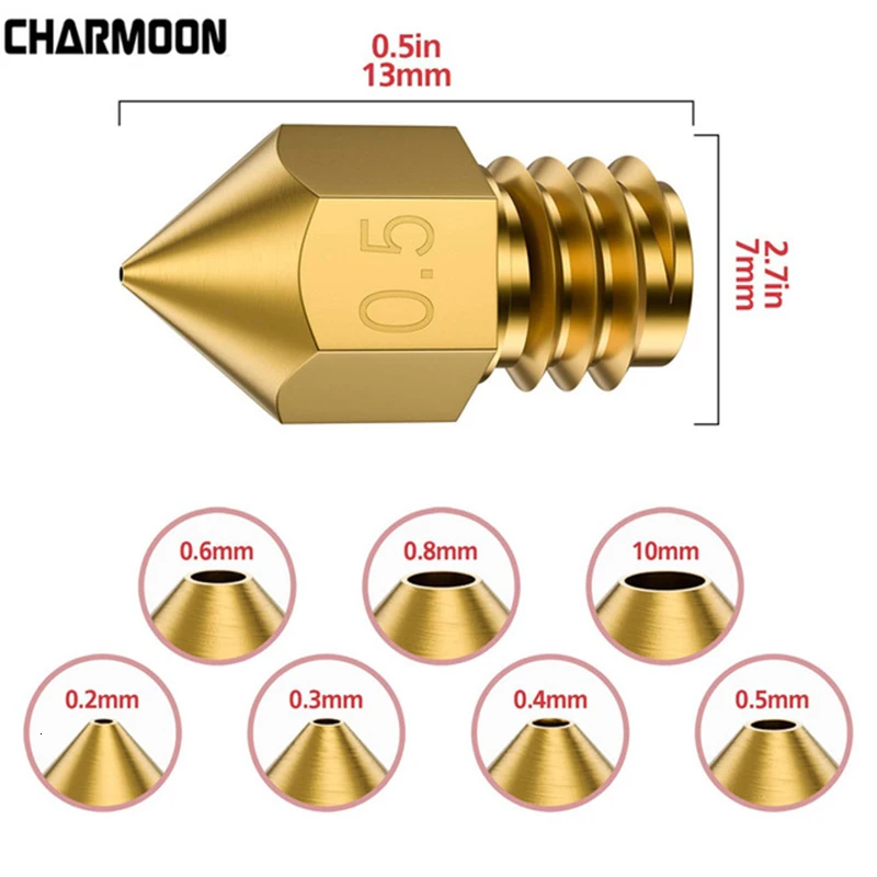 

1000 Pcs Mk7 Mk8 Nozzle 0,4mm 0,3mm Copper 3d Printer Parts Extruder Threads 1,75mm 3,0mm Filament Head Brass Nozzle Part