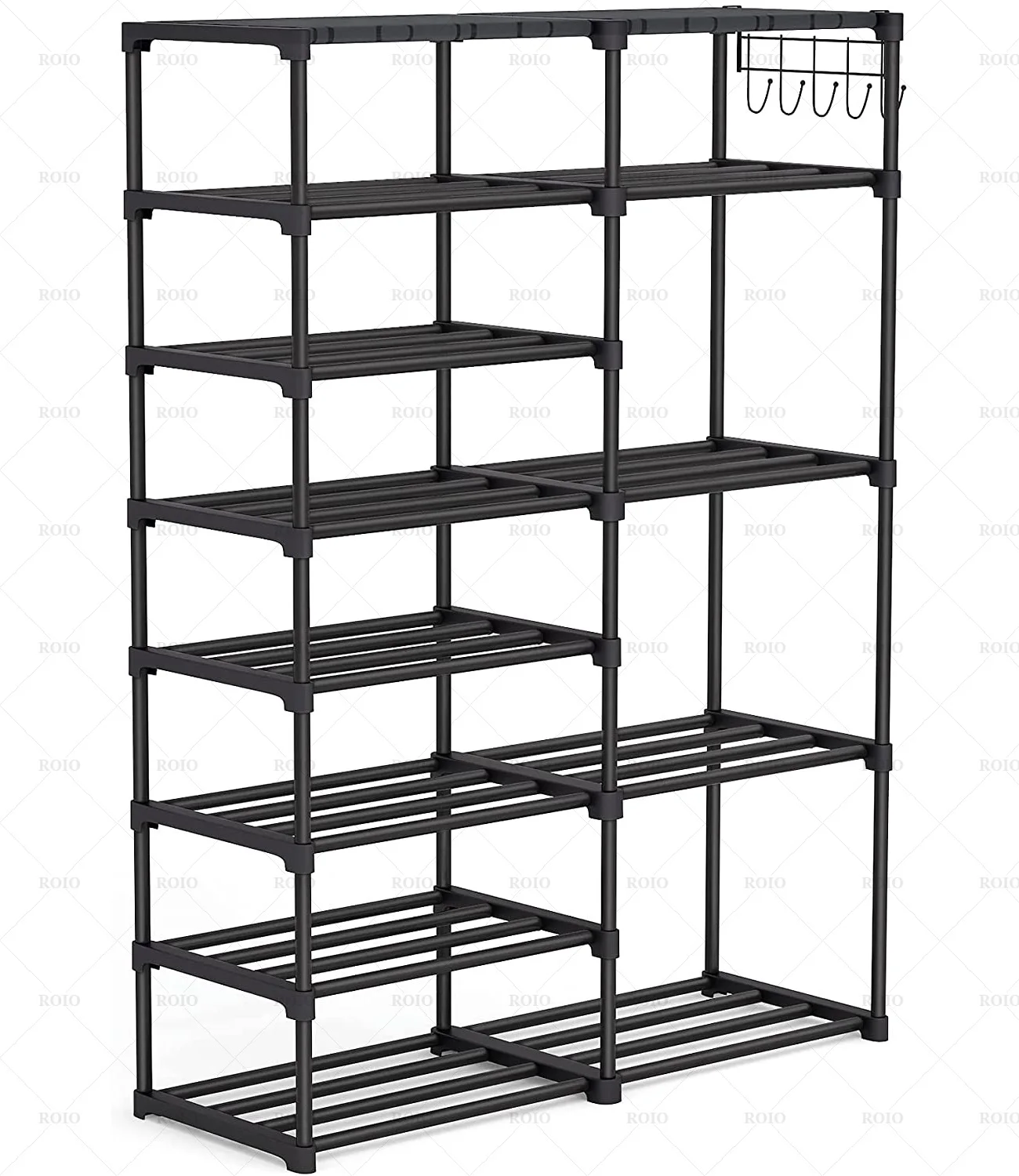 DIY Assembled Shoe Rack Spray Painted Iron Tube Frame Shoes Boots Shelf Hallway Space-saving Shoe Organizer Stand Holder