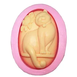 Silicone Mould Lovely cat, cat Chasing Butterfly Craft Art Silicone Soap Moulds, Animal and Plant Craft Mould DIY Handmade Soap