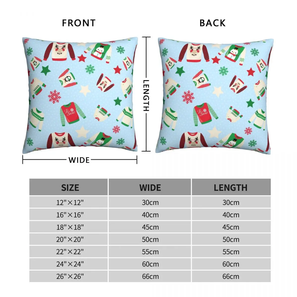 Christmas Ugly Sweater Square Pillowcase Polyester Linen Velvet Printed Zip Decor Throw Pillow Case Sofa Cushion Cover 18