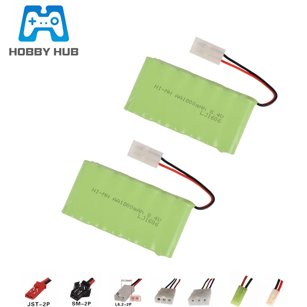 8.4 V 1800 MAh Ni-MH Pin Cho RC Đồ Chơi Xe Thuyền Xe Tăng Xe Tải Xe Lửa AA NiMH Pin Sạc 8.4 V miễn Phí Vận Chuyển 2 Chiếc