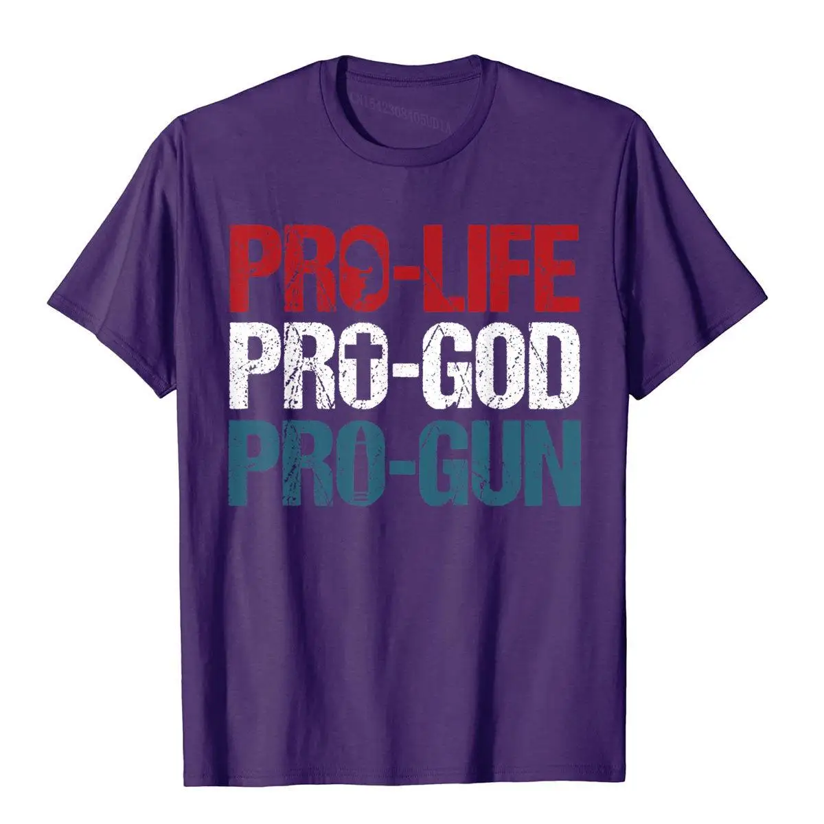 Camiseta Pro Life Pro God Pro Gun para hombre, ropa de algodón de gran tamaño, ideal para regalo de cumpleaños, Patriot de EE. UU.