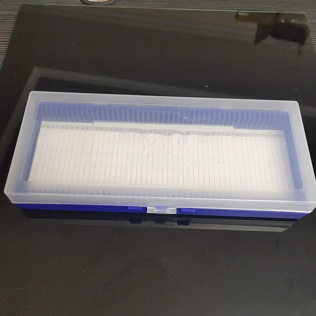 Microscope Slide Box Biological Pathology Holds Up to 50 Pcs Slides Bio Slice Box Slots Rectangular Microscope Glass Slide Box