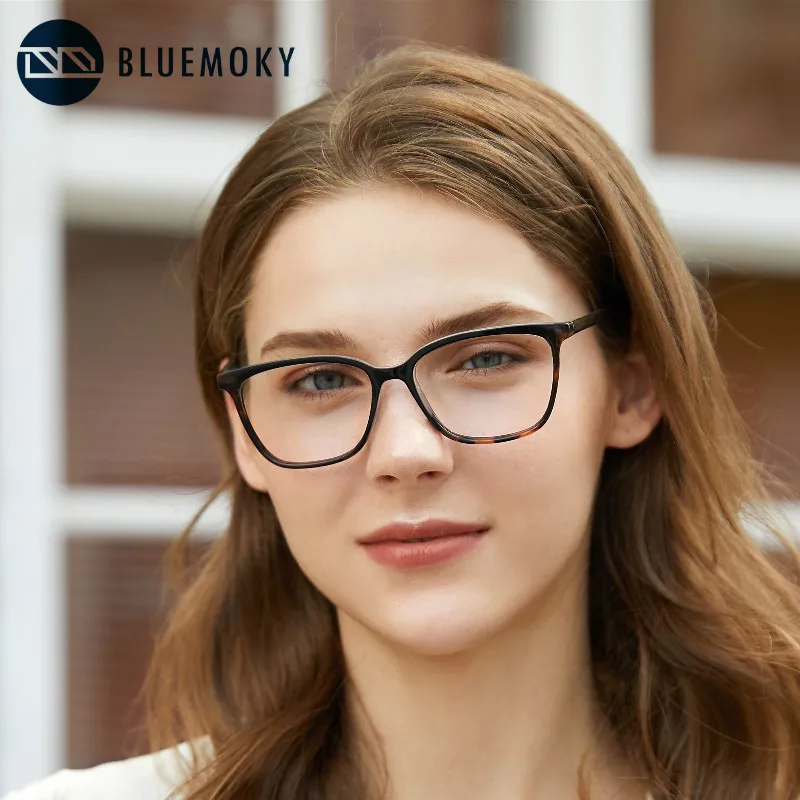 BLUEMOKY Rectangular Reading Glasses For Men Women Anti Blue Light Blocking Gaming Computer Optical Eyewear Hyperopia Spectacles