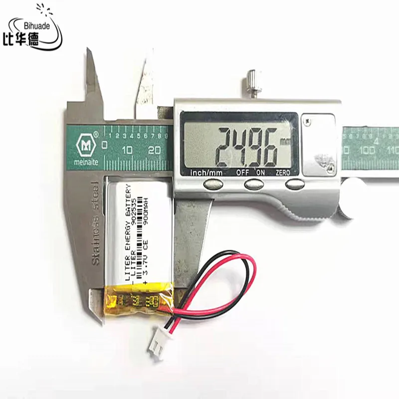 3.7V 900MAH 902535   JST XH 2,54 mm akumulator litowo-polimerowy LiPo do słuchawek Mp3 PAD DVD kamera bluetooth