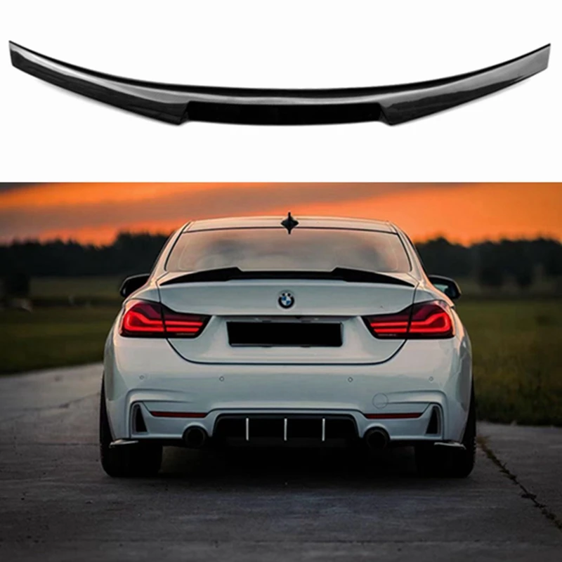 

For BMW F36 Spoiler Carbon Fiber And black 4 Series 4 Door Gran Coupe F36 M4 style Spoiler 2014- UP 420i 420d 428i 435i