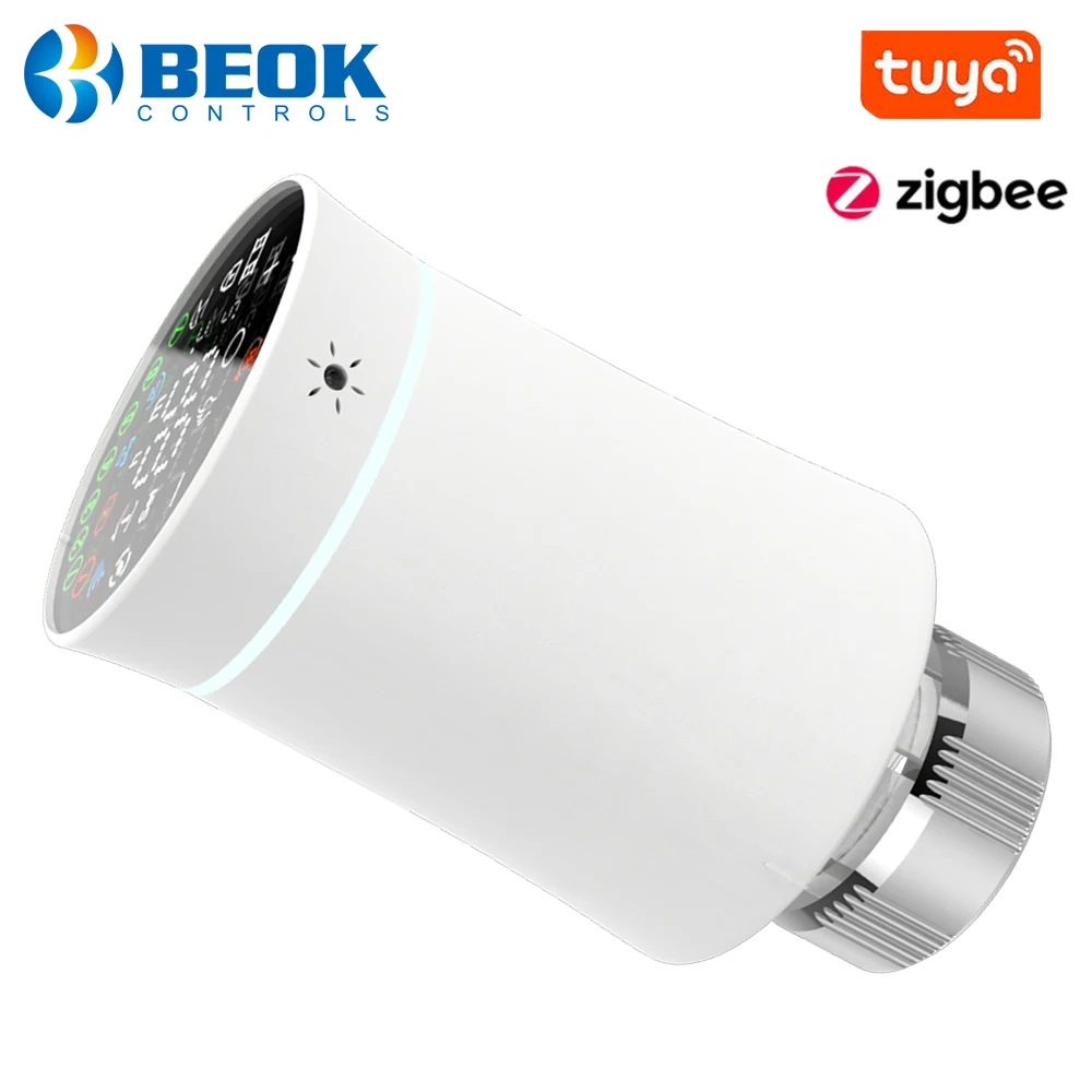 

Beok Zigbee Smart Thermostatic Radiator Valve Wifi Tuya Thermostat TRV Temperature Controller Work With Alexa Google Home