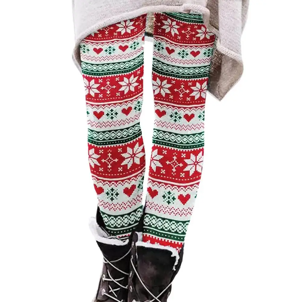 Christmas Leggings Women\'s Xmas Winter Snowflake Santa Reindeer Stocking-Filler Ugly Leggings Yoga Gym Fitness Running Pilates