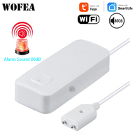 Wofea Wifi Water Detecter 80 DB Alarm Sound Tuya Smart life Water leakage flood Sensor or 433mhz Water Detector 1527 Type