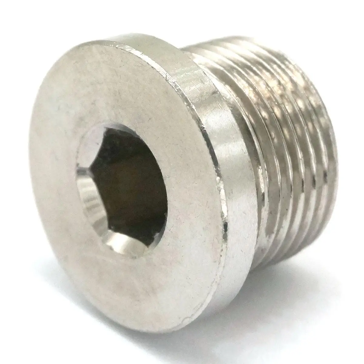 

M22x1.5mm Male 304 Stainless Steel Countersunk End Plug With Flange Internal Hex Head Socket Pipe Fitting 357 PSI