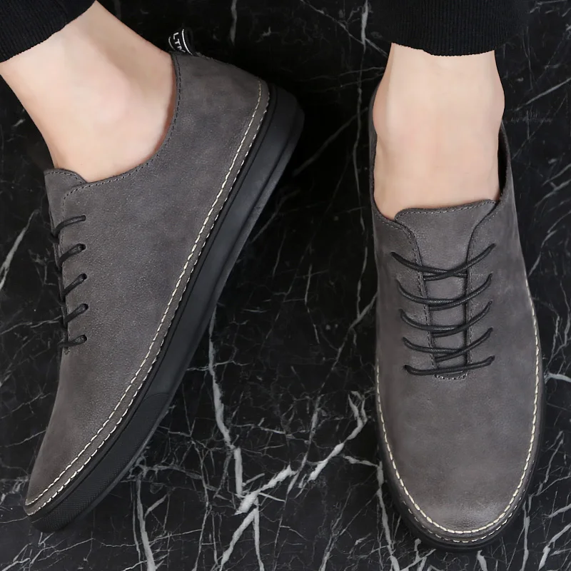 Genuine Leather Men Casual Shoes 36~46 2019 Fashion Men Flats Men Loafers trend wild casual tide shoes Fashion Sneakers