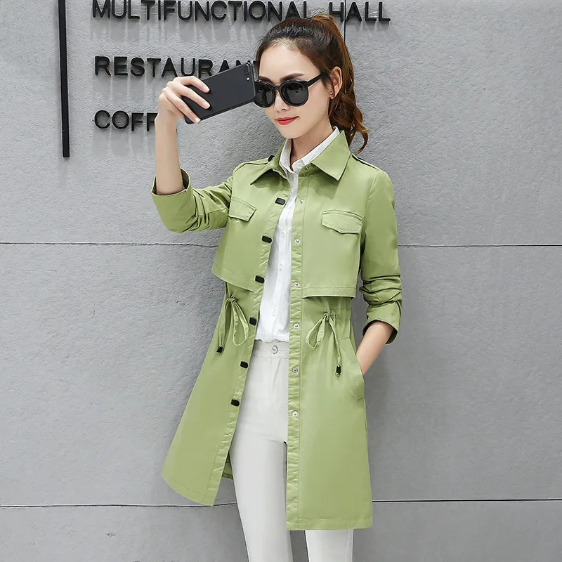 

Trench Autumn Spring 2023 Coat Women's Windbreaker Single Breasted Slim Outwear Pink Ladies Coats Casaco Feminino WXF181 s