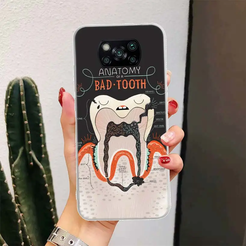 Wisdom Teeth Dentist Tooth Phone Case For Xiaomi Poco X3 Nfc M3 F3 F1 Mi Note 10 Pro 11 Lite 11i 8 9 9T 10T CC9 A3 Cover Fundas