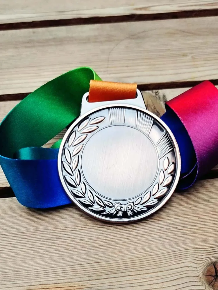 Blank Medals  Ear of wheat medal  with Color ribbon  65mm gold  Silver  Copper Color medal print for free on the blank