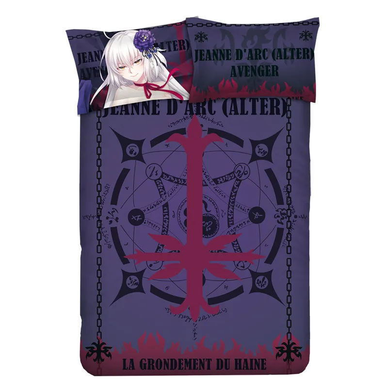 Anime Fate/Zero/Apocryp/Grand Order Joan of Ar Bedding Set Twin/Queen/King 4pcs Ded Set With Pilloccase + Sheet+Duvet Cover F02B