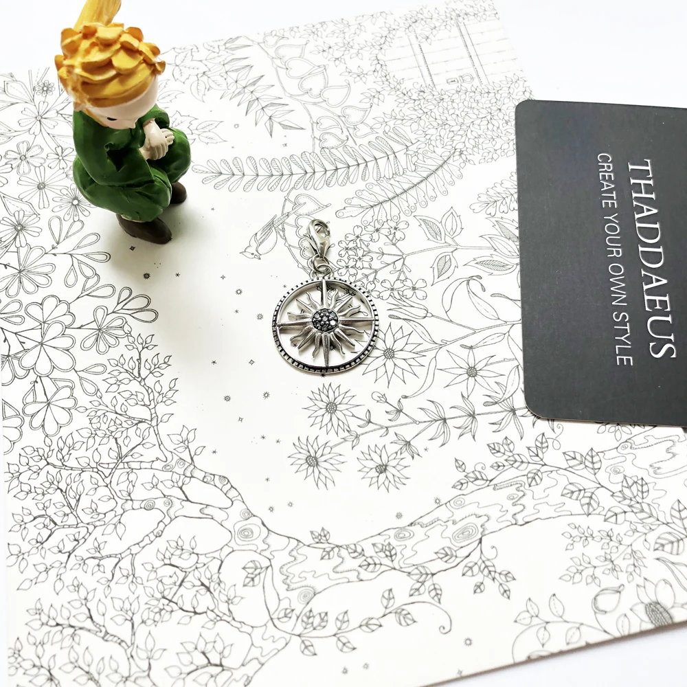 Echt 925 Sterling Silber Modeschmuck Große Sonne Anhänger Charme Für Frauen Männer Tropfen Verschiffen Großhandel – Detail 5