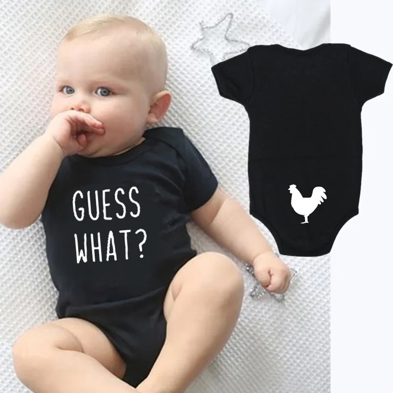 Guess What Chicken Butt Baby Bodysuit Newborn Onesie Infant Toddler Baby Boy Clothes Body Cotton Girls Body Jumpsuit Clothes