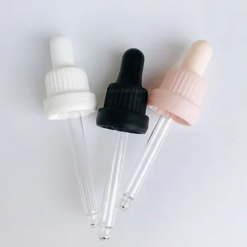 100pcs pink/white/black plastic anti-theft ring white/black dropper cap for 5ml-100ml essential oil bottle,18/410