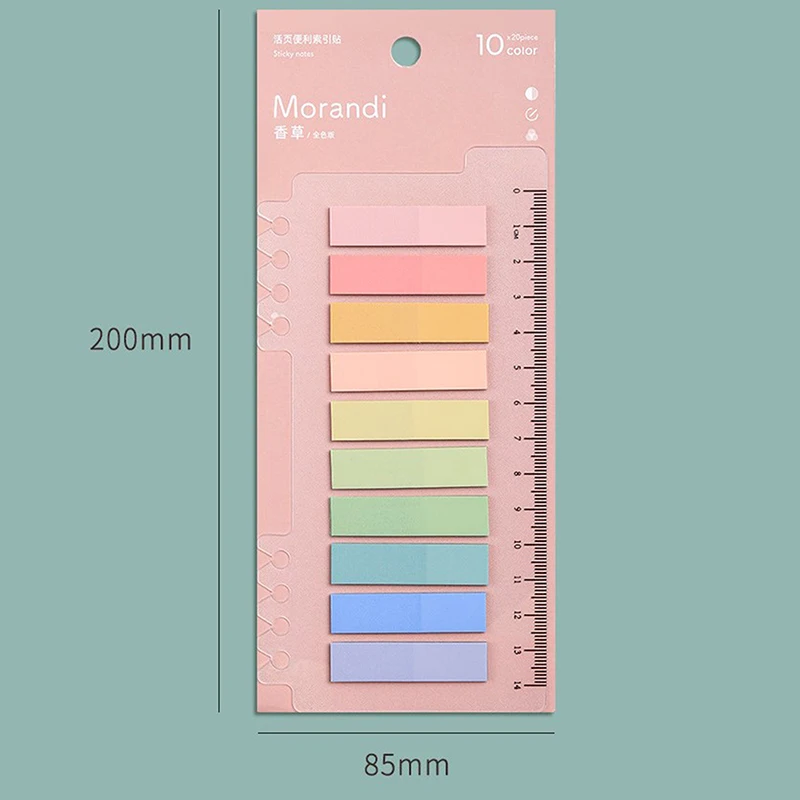 200 Sheets Morandi Color N Times Sticky Key Points Index Note Post Sticker Bookmark To Do List Labels Sticky Notes Stationery