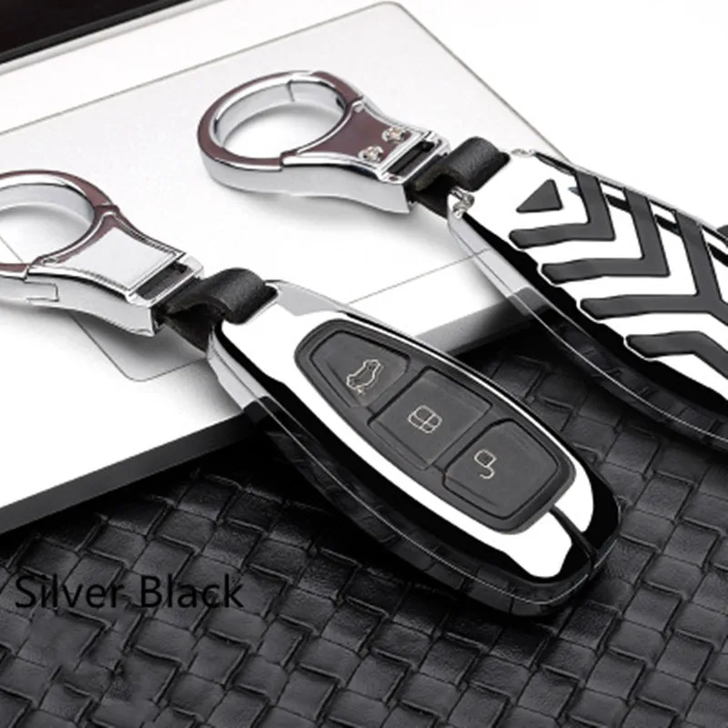Zinc Alloy Car Key Cover Case For Ford Fiesta Focus 3 4 For Mondeo Ecosport Kuga Focus ST Car Key Smart Remote Key Case