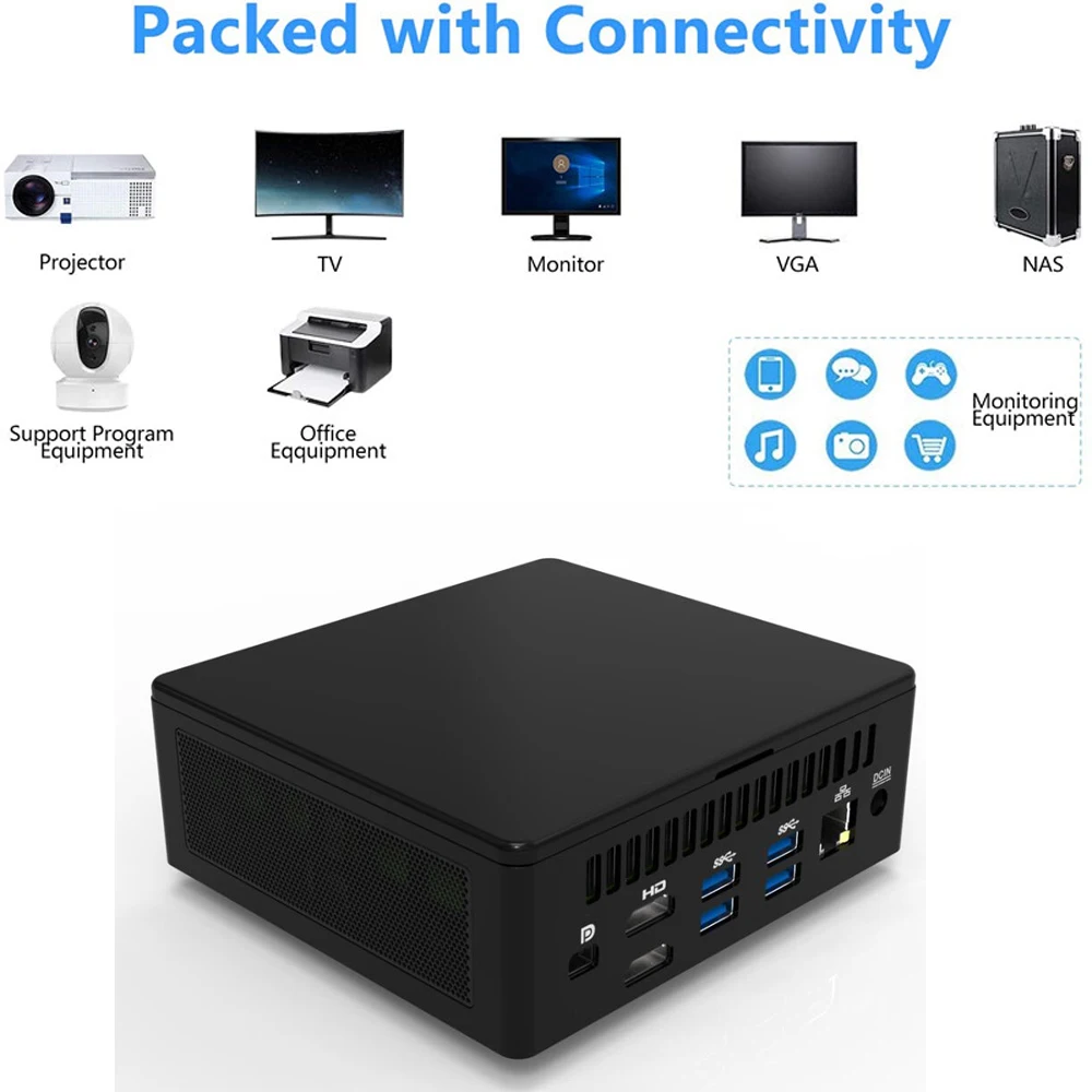 Imagem -03 - Mini pc i7 1165g7 Raio Janelas 11 10 x Ddr4 M.2 Ssd x Hdmi dp 8k hd Wi-fi bt