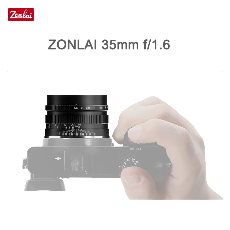 Zonlai 35 مللي متر F1.6 عدسة دليل التركيز APS-C لسوني E فوجي X M4/3 كانون EF-M جبل المرايا كاميرات Prime Lente