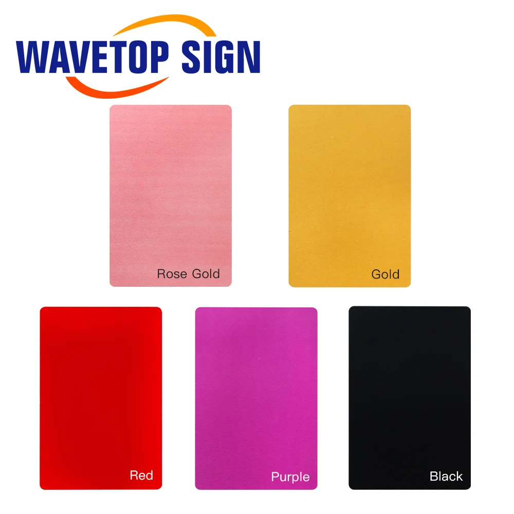 WaveTopSign 100ชิ้น/ล็อตนามบัตรความหนา0.2Mm Multicolorอลูมิเนียมแผ่นโลหะสำหรับเลเซอร์เครื่องหมาย