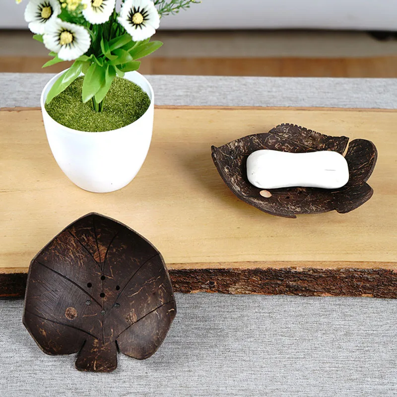 

Creative Soap Rack Drain Soap Box Cartoon Soap Box Wooden Coconut Shell Lovely Soap Plate