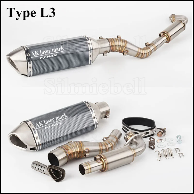 Motorcycle Exhaust Muffler laser AK Full System Slip on Escape Moto For Yamaha NMAX 125 NMAX 155 NMAX125 NMAX155 2015 2016 2017