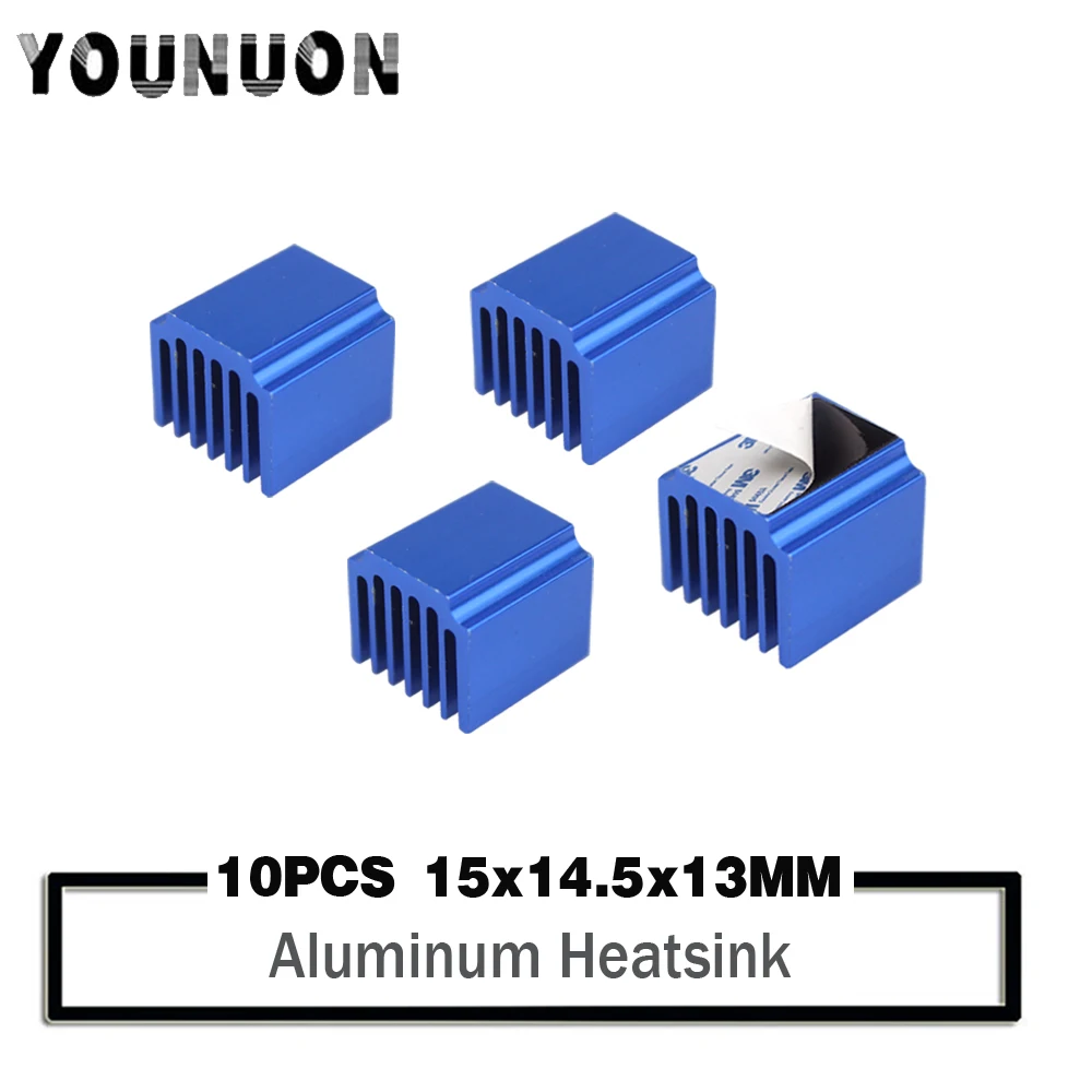 

10PCS Blue Raspberry Pi Heatsinks Cooler Aluminum 15*14*13mm With Adhesive For Cooling Raspberry Pi 3 / 2 Model B LV8729/TMC2100