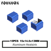 10PCS Blue Raspberry Pi Heatsinks Cooler Aluminum 15*14*13mm With Adhesive For Cooling Raspberry Pi 3 / 2 Model B LV8729/TMC2100