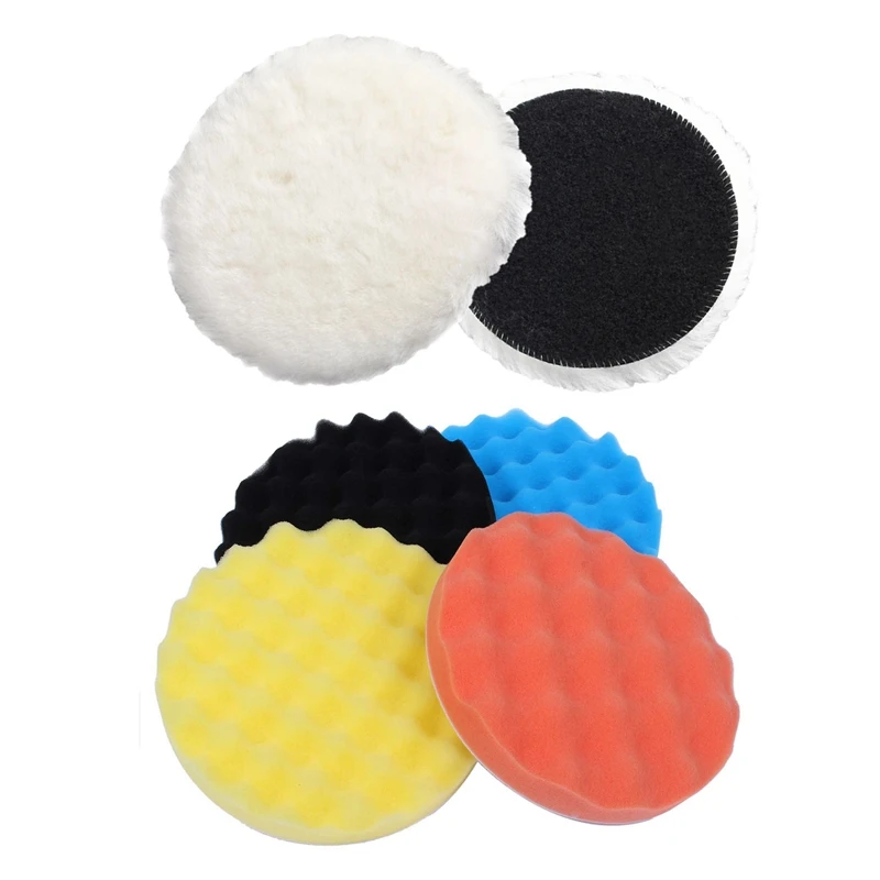 

5 Pcs Polishing Pad Sponge Polishing Buffer Pad Kit Tool For Car Polisher, 4Pcs 7Inch & 1 Pcs 6 Inch