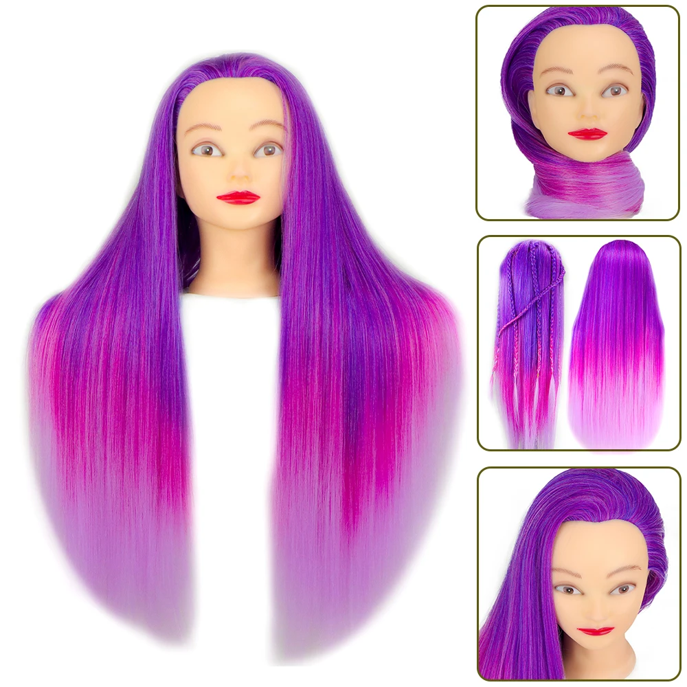 Rainbow Dolls Mannequin Manikin Head With  Synthetic Hair For Hairdressers Hairstyles Hairdressing Styling Training Head