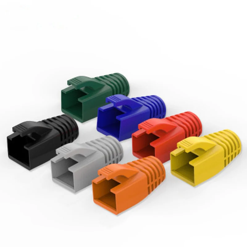 10 unidades RJ45 Cat7 Caps Cat6a Rede Ethernet Cabo Conector Cat 7 Plug Bainha protetora