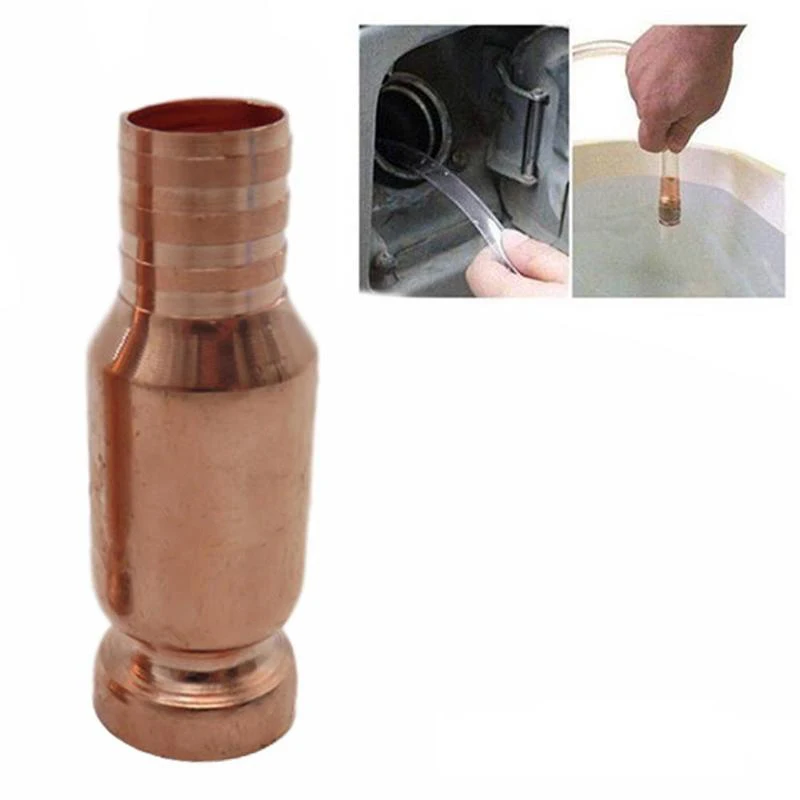 Red Copper Siphon Filler Pipe Manual Pumping Car Oil Pipe Fittings Siphon Connector Gasoline Fuel Water Shaker Siphon Diverter