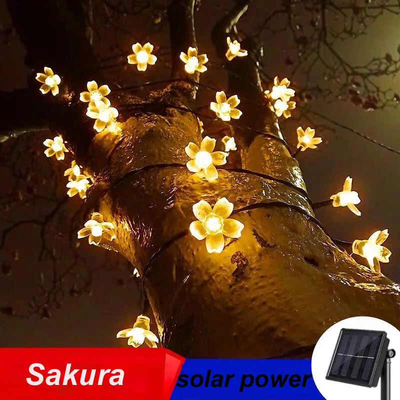 

New year Solar Lamp LED Outdoor 5m 7m 17m LED String Lights Fairy Holiday Christmas Party Garlands Solar Garden Waterproof 1set