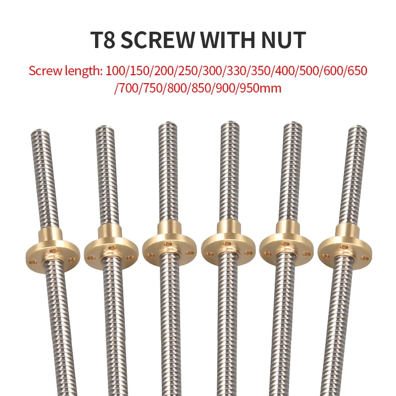 T-Type Wire Rod T8 Screw Rod Stepper Motor Screw Rod 3D Printer Parts Screw Rod Trapezoidal Screw Rod Sliding Table Screw Rod