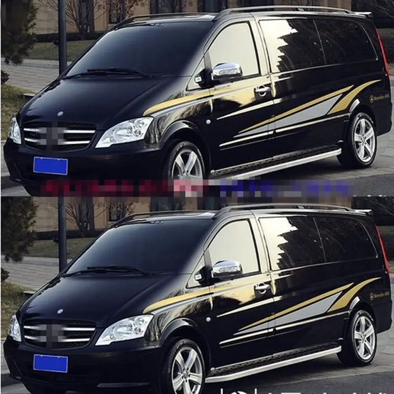 Commercial Vehicle Sticker Body Exterior Decoration Modified Sticker Pull Flower Color Strip Film For VITO