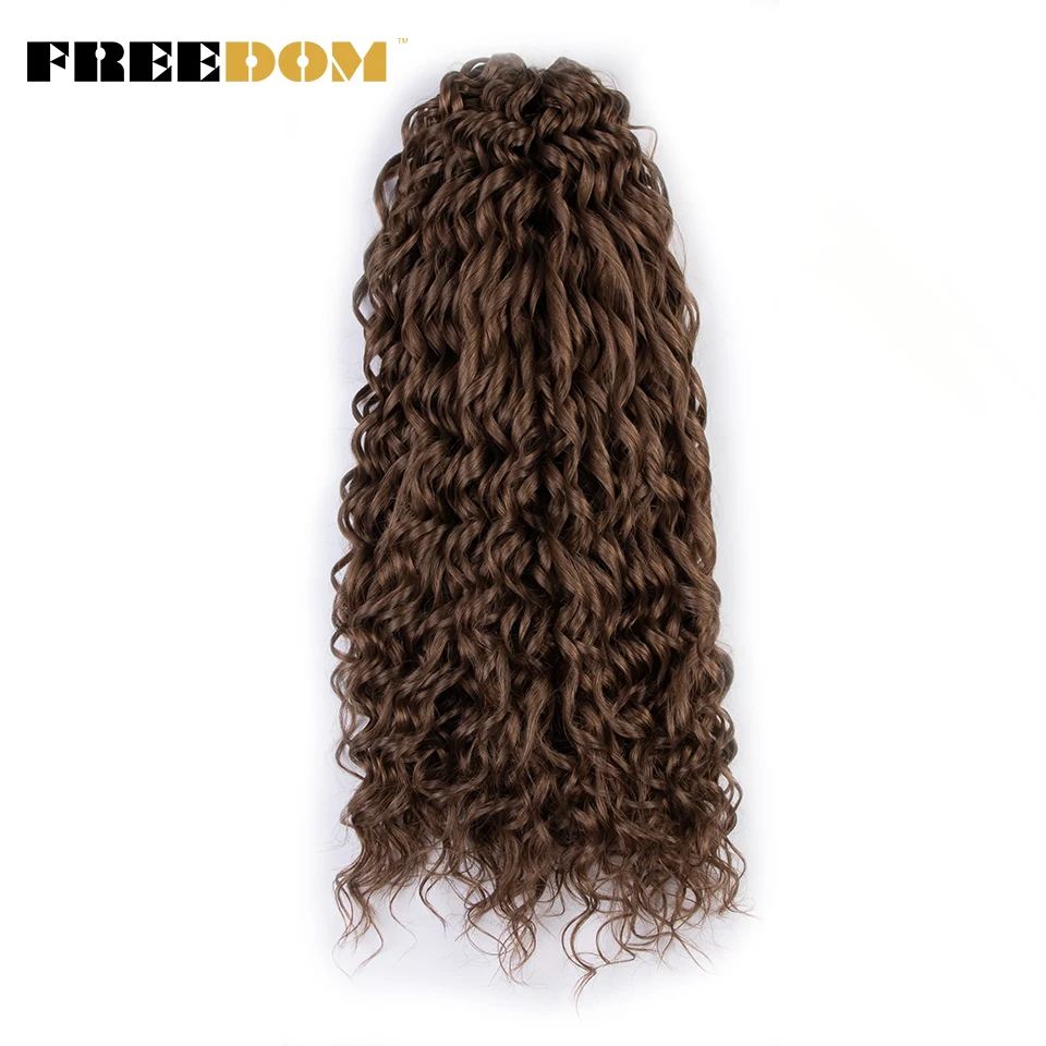 FREEDOM Synthetic Water Wave Twist Crochet Hair Ombre Brown Crochet Braiding Hair Extensions For Women High Temperature Fiber