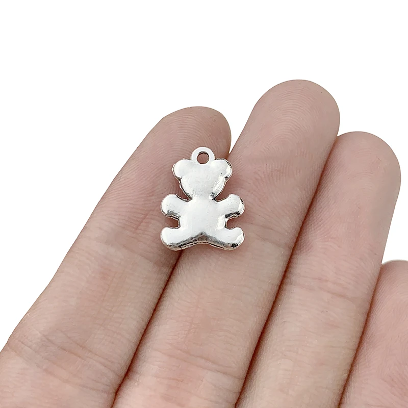 10 x Tibetan Silver Teddy Bear Charms Pendants for DIY Jewelry Earrings Necklace Bracelet Making Accessories 16x12mm